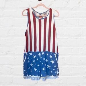 NEW Junk Food USA American Flag printed shorts romper